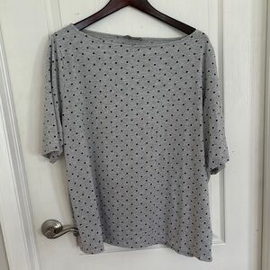 Gray Polka Dot Women's Top